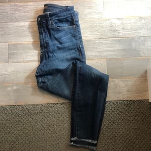 Joes skinny jeans with frayed ankles